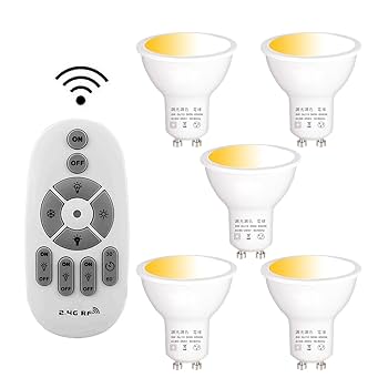Amazon | GU10 LED電球60W相当調光調色リモコン付き GU10口金6W